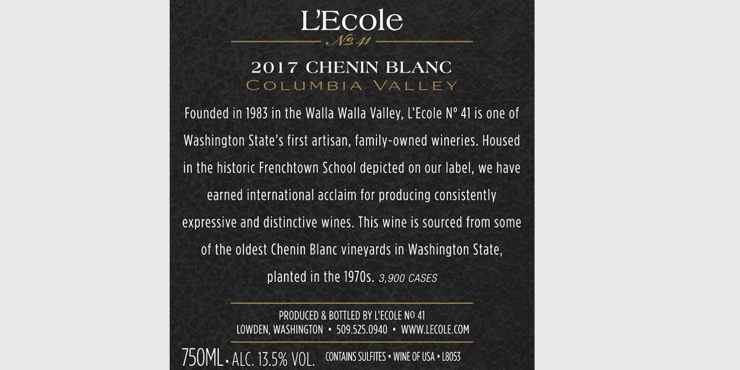 L'Ecole 41 Old Vine Chenin Blanc