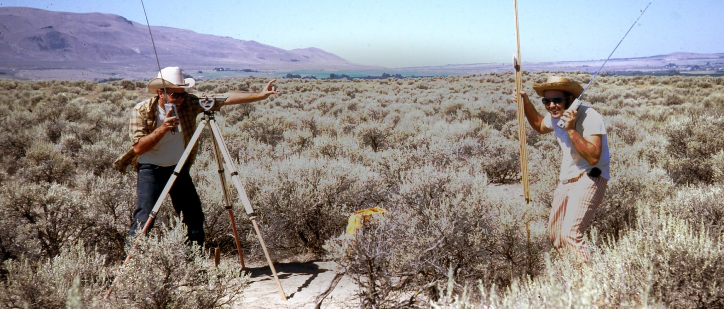 Jim Holmes and John Williams at the site of the Kiona Estate vineyard on Red Mountain